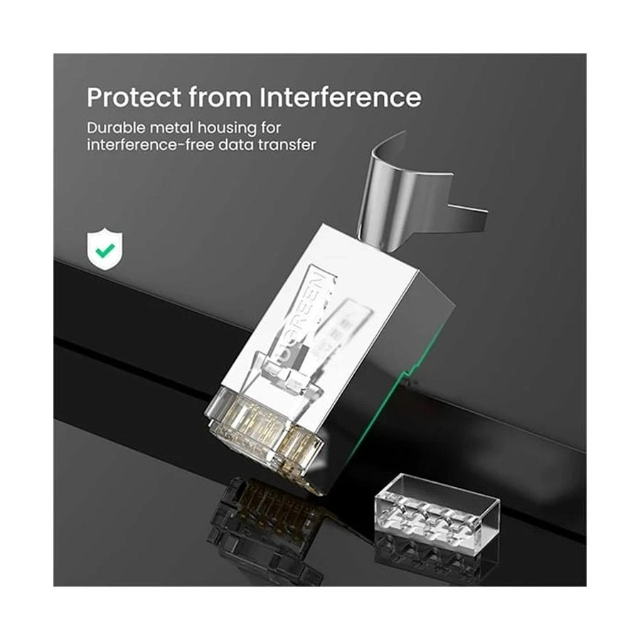 Ugreen NW193 (50634) CAT-7 Gold-plated Silver RJ45 Connector # 50634 (10 pcs)