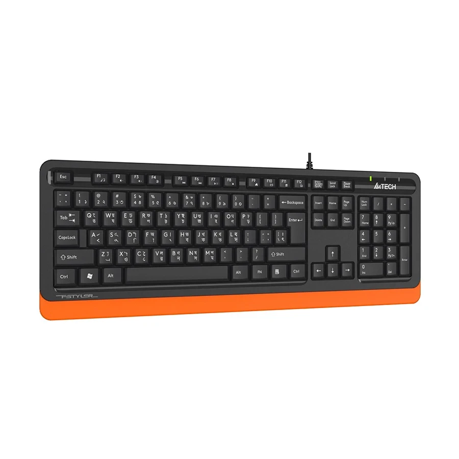 A4tech FK10 Fstyler Wired Orange Multimedia Keyboard with Bangla