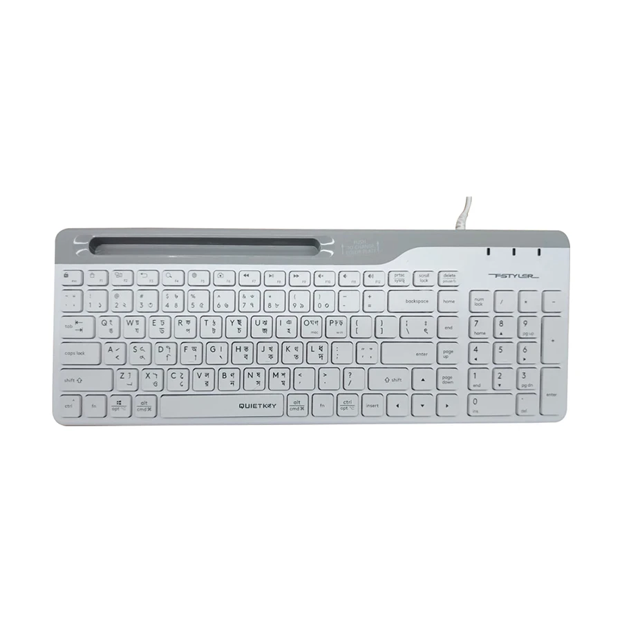 A4tech FK25 Fstyler Wired White Multimedia Keyboard with Bangla